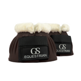 GS Equestrian Fleece Trim Bell Boots #colour_brown
