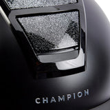 Champion Insight Glitter Round Standard Peak Riding Hat #colour_metallic-black-sparkle-black