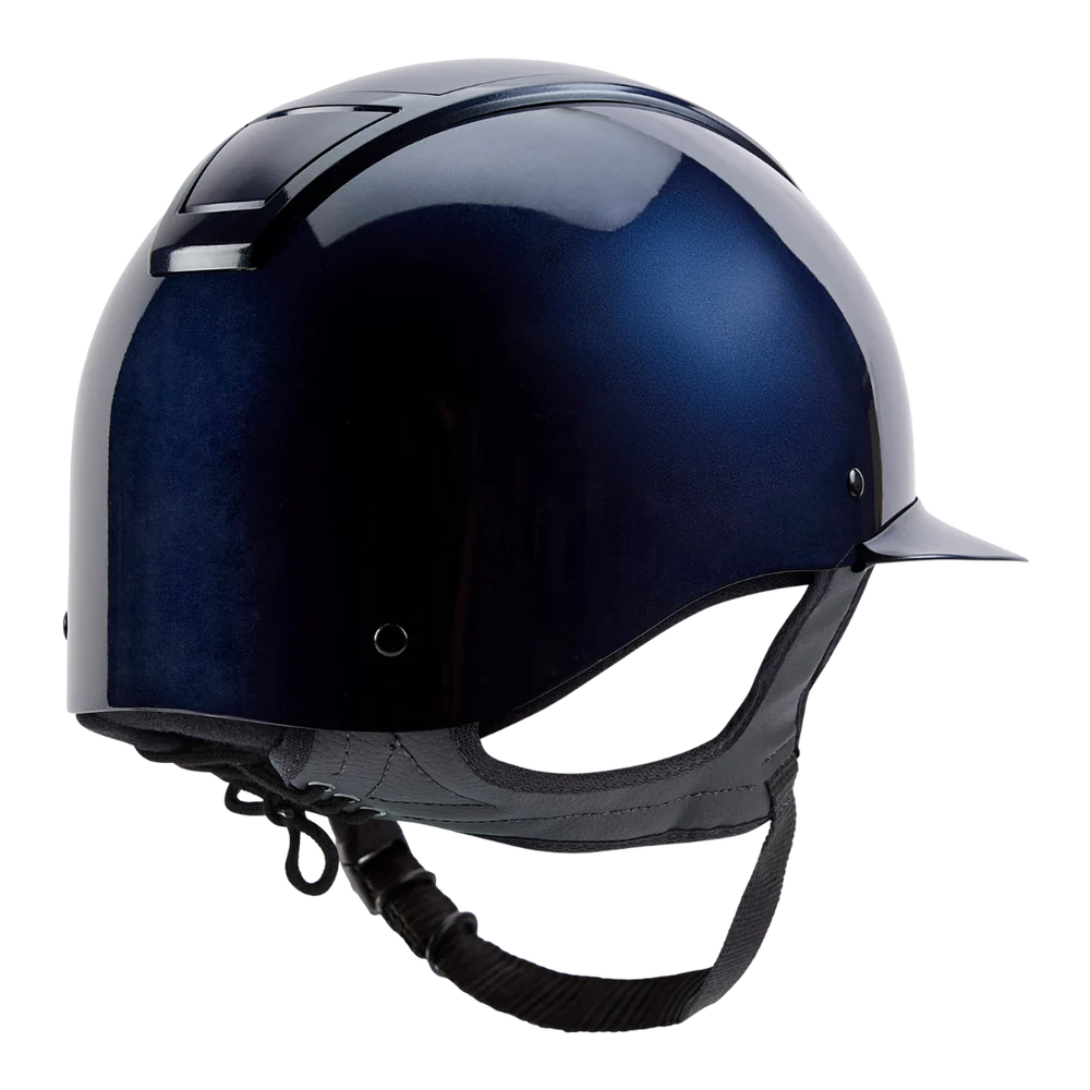 Champion Insight Glitter Round Wide Peak Riding Hat #colour_metallic-navy-sparkle-navy