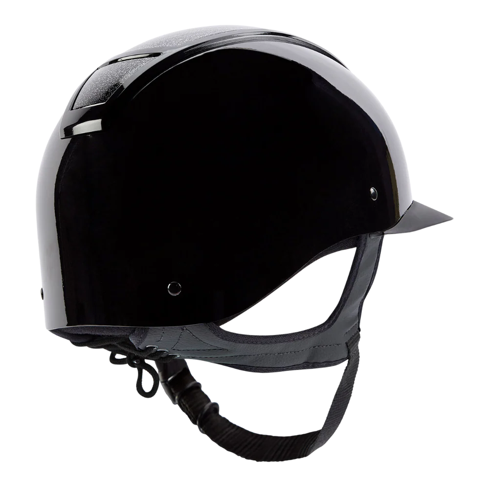 Champion Insight Glitter Oval Standard Peak Riding Hat #colour_metallic-black-sparkle-black