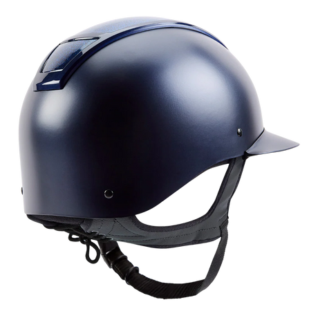 Champion Insight Glitter Round Wide Peak Riding Hat #colour_matt-navy-sparkle-navy