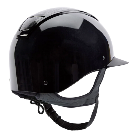 Champion Insight Glitter Round Wide Peak Riding Hat #colour_metallic-black-sparkle-black