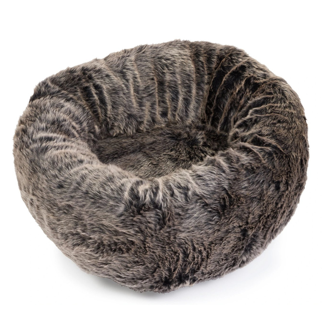House of Paws Faux Fur Donut Bed #colour_grey