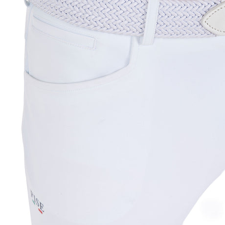 Equestro Men's Knee Grip Breeches Equestro X Fise #colour_white