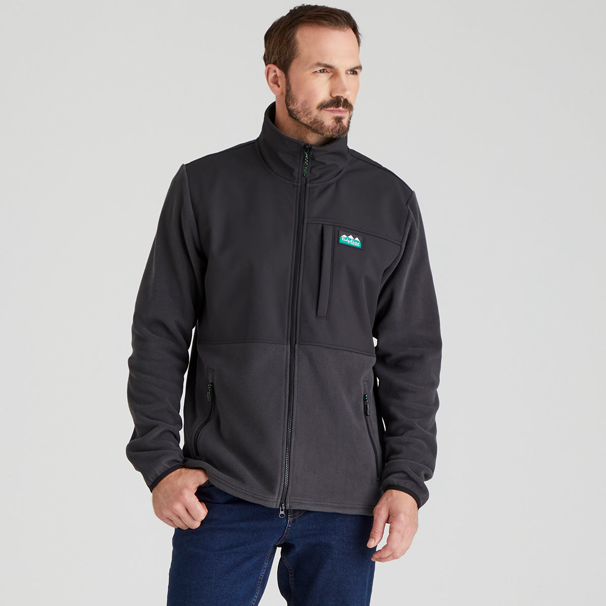 Ridgeline Mens Hybrid Jacket #colour_shale
