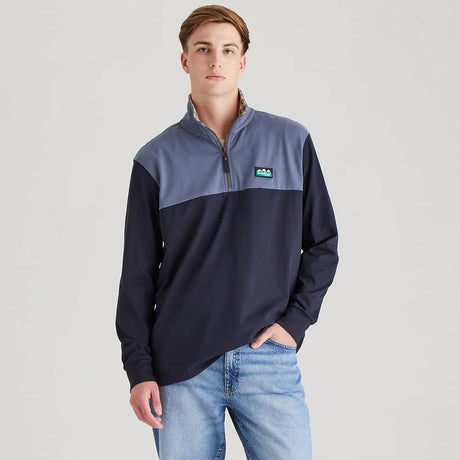 Ridgeline Mens Salthouse Zip Top #colour_navy-multi