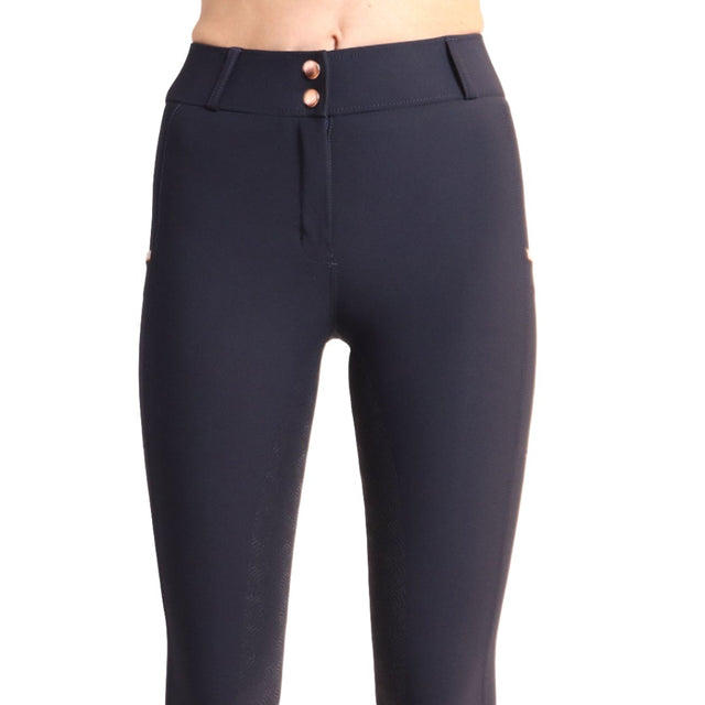 Montar MoSierra Rose Gold Dotted Logo High Waist Summer Breeches #colour_dark-navy