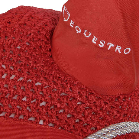 Equestro Knitted Fly Veil With Cordura Fabric #colour_red