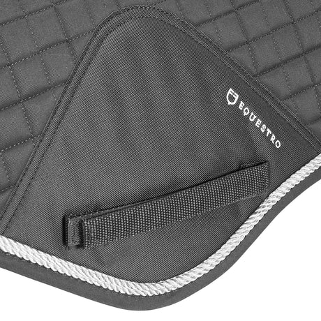 Equestro Shaped Jumping Saddle Pad In Cotton #colour_grey