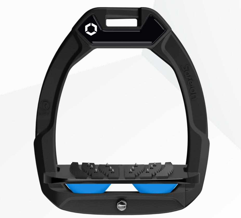 Flex-On Safe-On Inclined Ultra Grip Stirrups - Black/Black/Light Blue