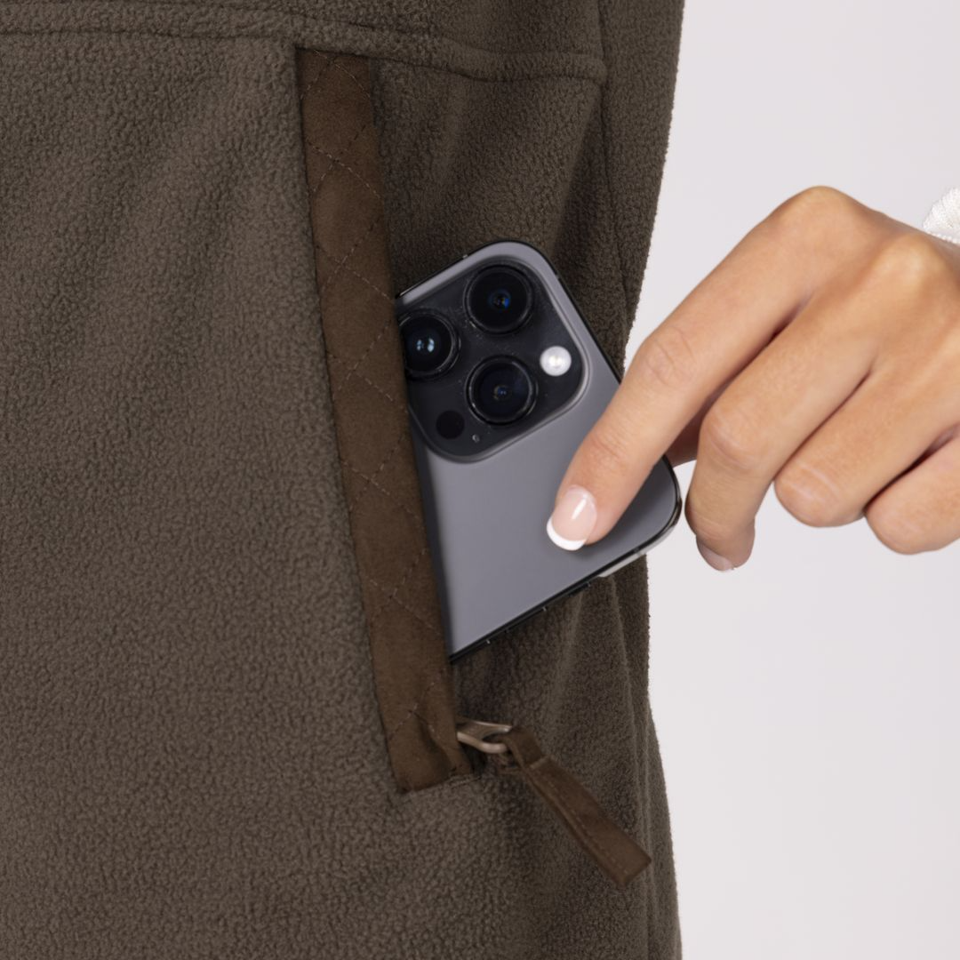 Shires Aubrion Heritage Unisex Fleece Gilet #colour_dark-olive