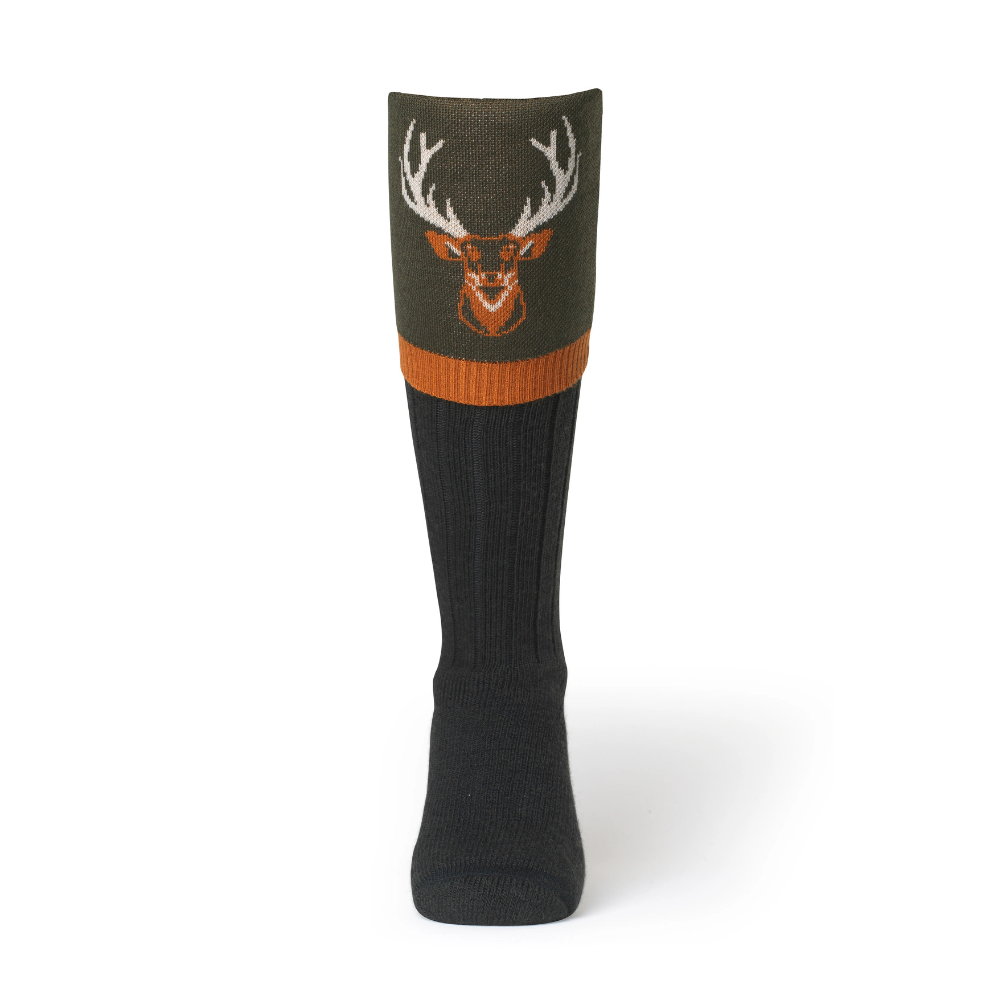 Waring Brooke Majestic Stag Socks #colour_olive