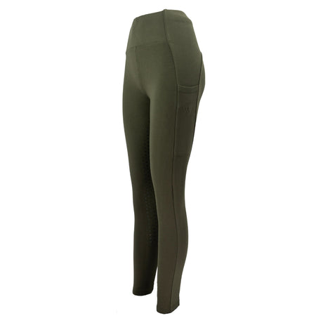 Woof Wear Ladies Winter Full Seat Riding Tights #colour_olive