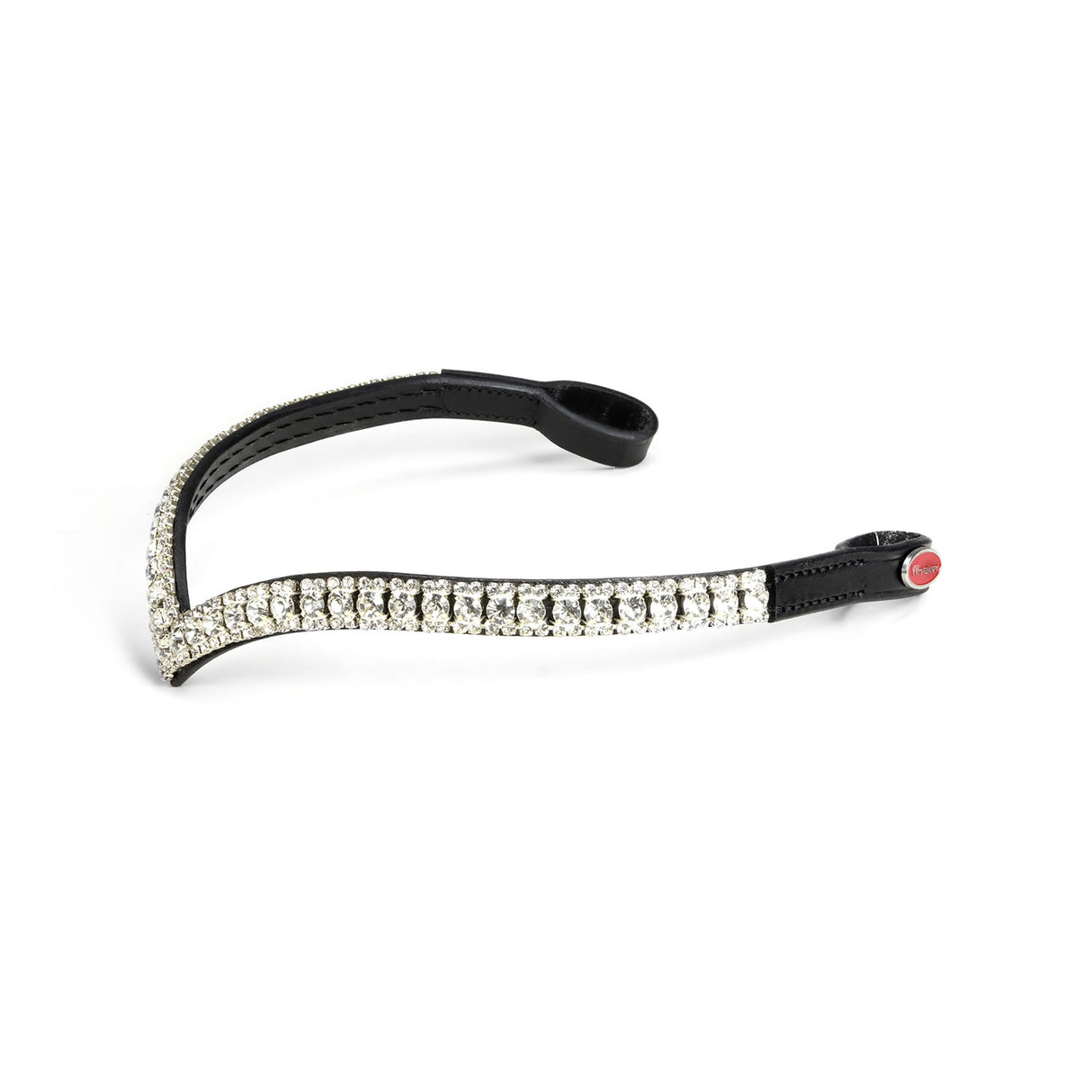 Whitaker Lynton V-Shaped Diamante Browband #colour_black