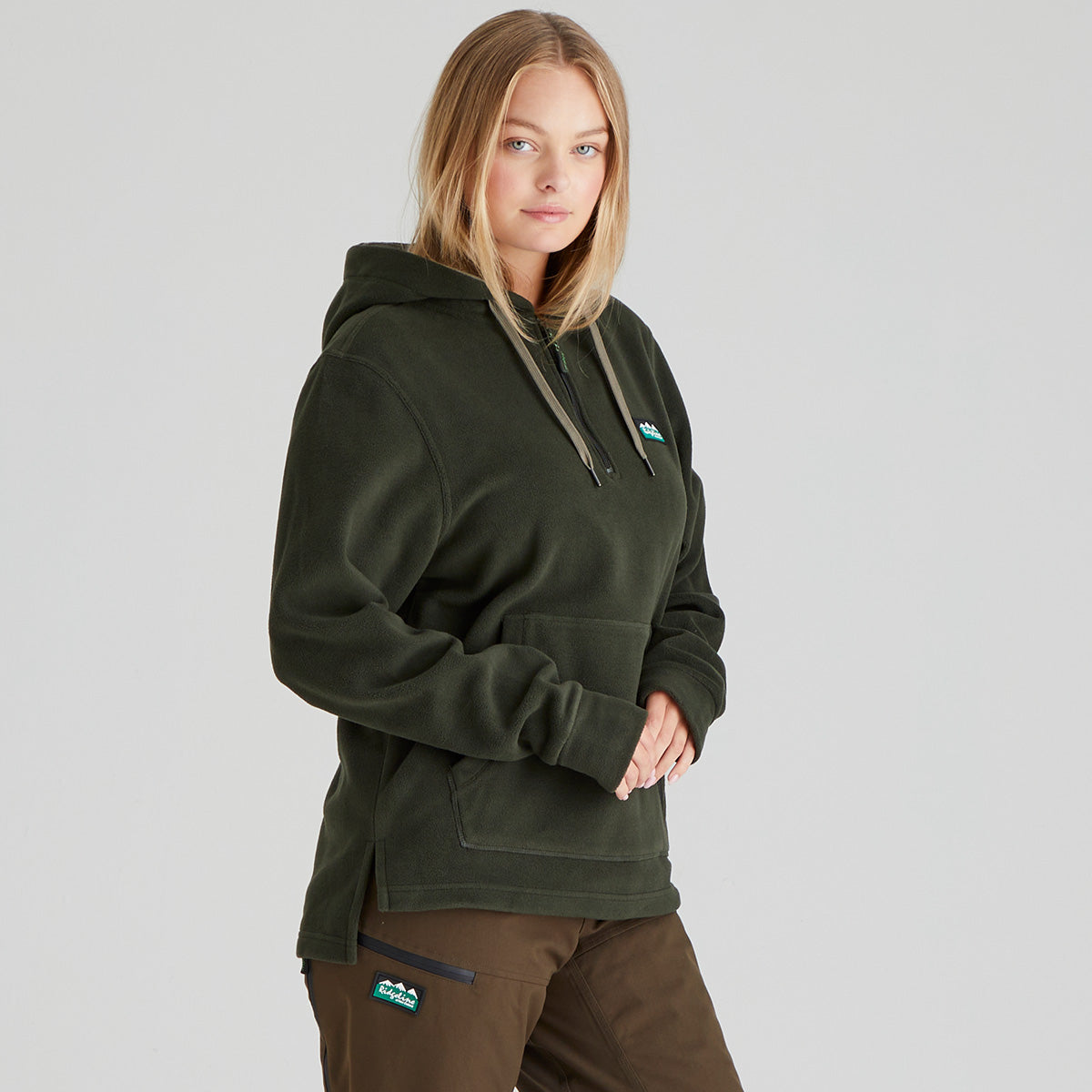 Ridgeline Womens Ballistic Long Sleeved Fleece Hoodie #colour_deep-forest