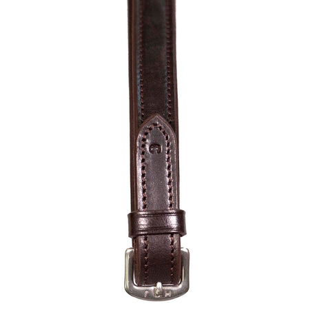 Henry James Bio Grip Hybrid Rubber Reins with Leather Stoppers #Colour_havana-brown