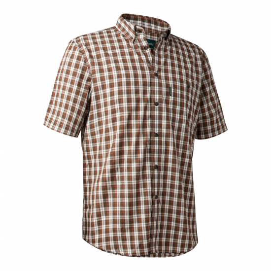 Deerhunter Jeff Men's Short Sleeve Shirt #colour_brown-check