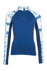 HKM Children's Functional Shirt -Essentials Flower- #colour_royal-blue-light-blue