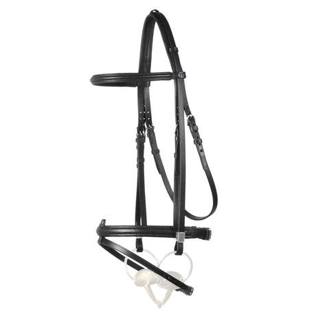 Stubben Leitrim Combinded Noseband with Slide/Lock Snaffle Bridle #colour_black-black