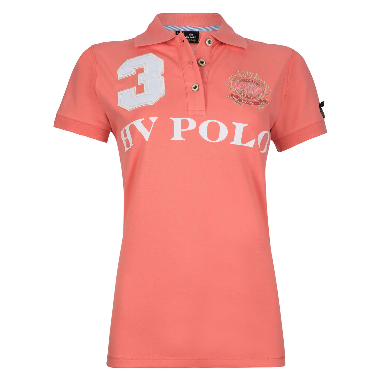 HV Polo Favouritas EQ Children's Short Sleeve Polo Shirt #colour_coral-pink
