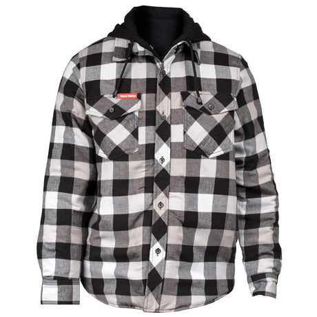 Hard Yakka Quilted Flannel Shacket #colour_grey