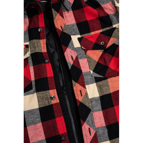 Hard Yakka Quilted Flannel Shacket #colour_red