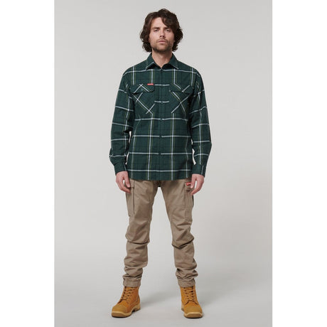 Hard Yakka Core Flannel Shirt #colour_green
