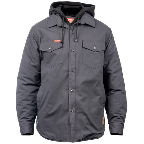 Hard Yakka Quilted Solid Shacket #colour_charcoal
