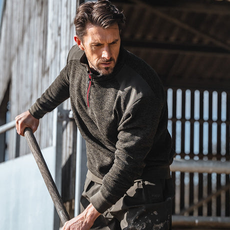 Hoggs of Fife Green King II 1/4 Zip Knit #colour_green