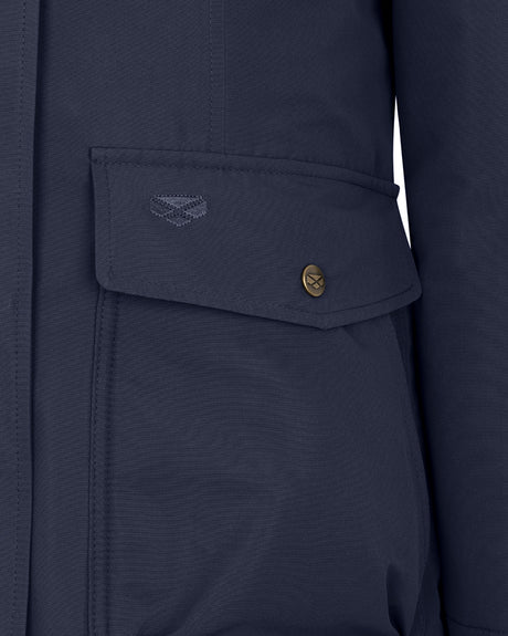 Hoggs of Fife Walker Ladies Long Coat #colour_navy