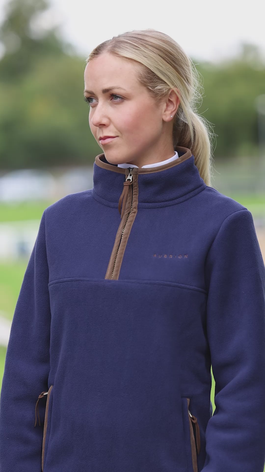 Shires Aubrion Core Ladies Half Zip Fleece #colour_navy