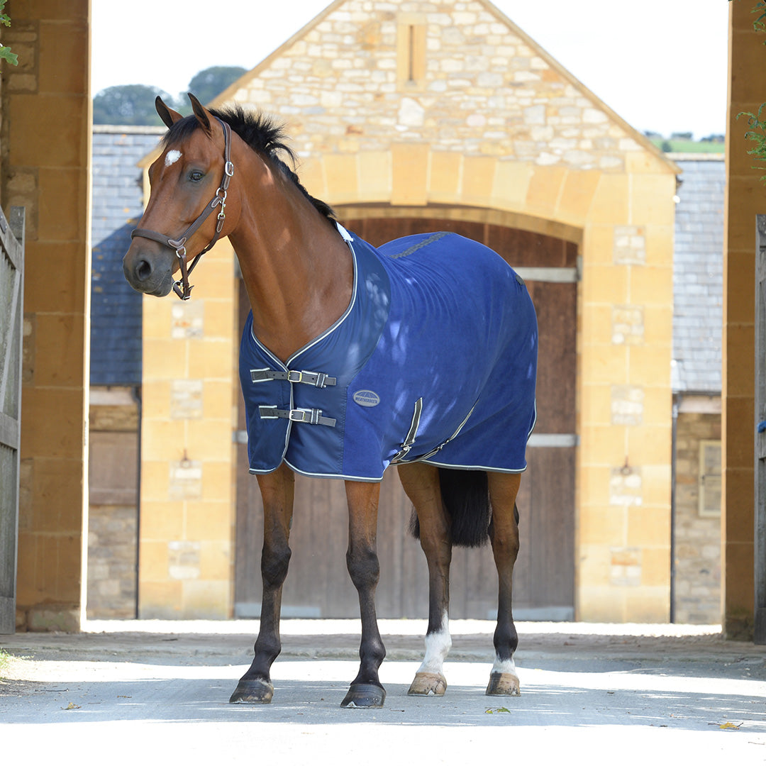 Weatherbeeta Fleece Cooler Standard Neck #colour_dark-blue-grey-white