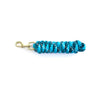 KM Elite Cotton Double Braided Leadrope - 7ft #colour_black-white-baby-blue