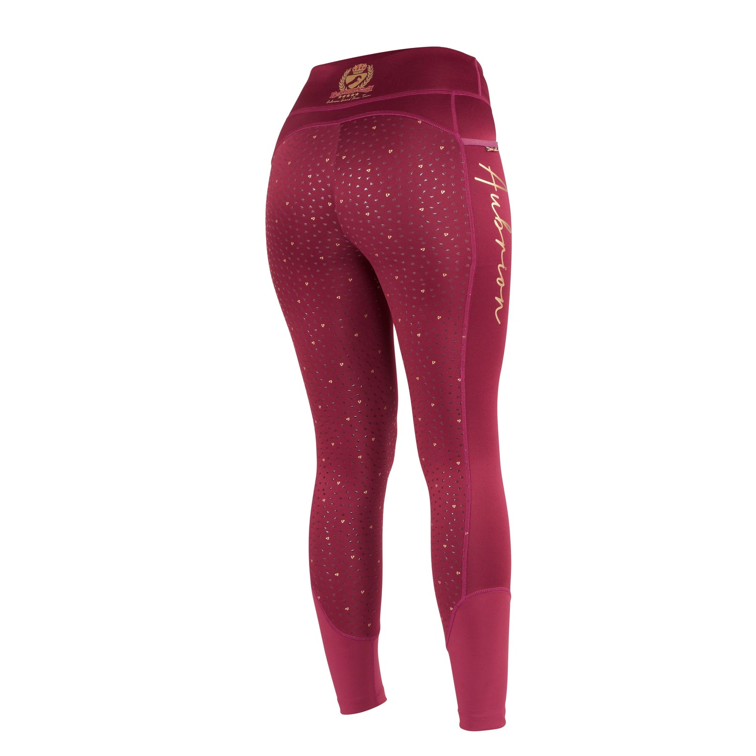 Shires Aubrion Team Winter Riding Tights #colour_mulberry