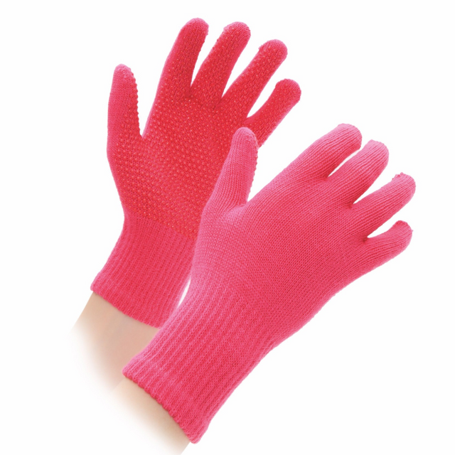 Shires Aubrion Adults SureGrip Riding Gloves #colour_pink