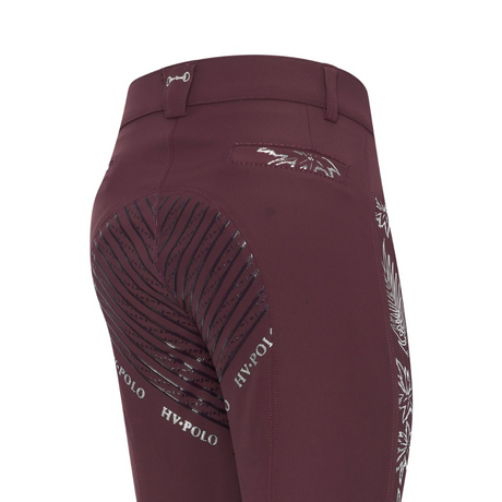 HV Polo Marijn Palm Springs Full Grip Riding Breeches #colour_dark-berry