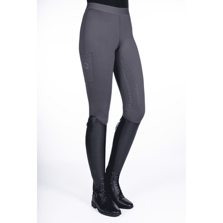 HKM Bella Silicone Full Seat Riding Leggings #colour_deep-grey