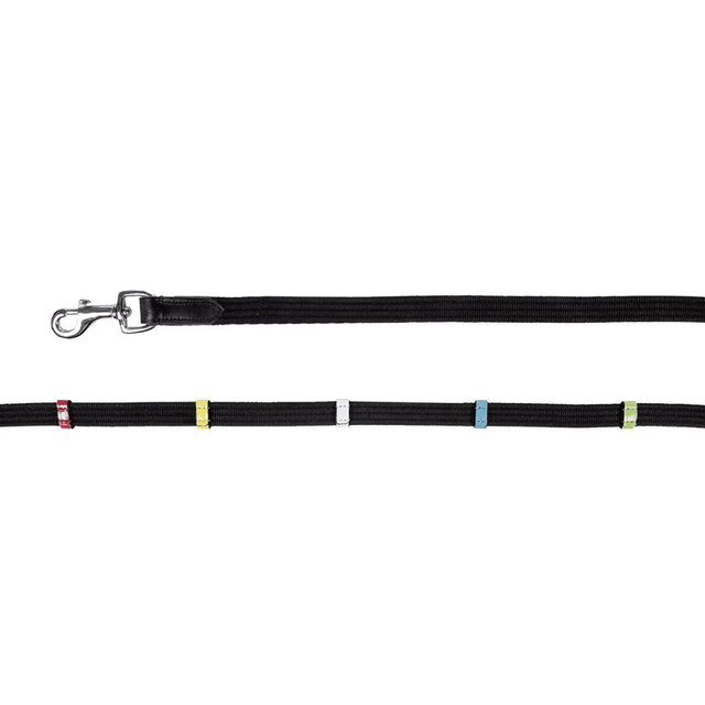 HKM Web Reins With Coloured Loops #colour_black